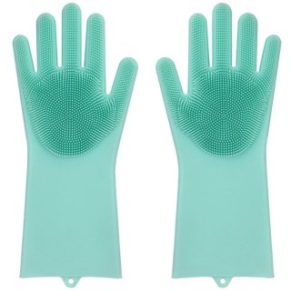 Rękawice do mycia naczyń myjka kuchenne silikonowe