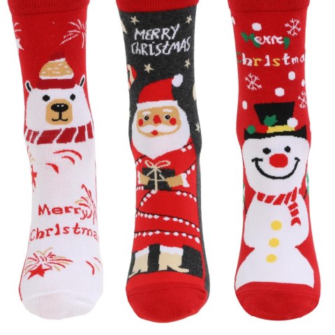 Skarpetki damskie z motywem Świątecznym w pudełku 3-pak CSLS400-003/3 roz 35-38