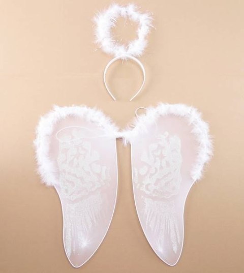 Skrzydła anioła z opaską aureola