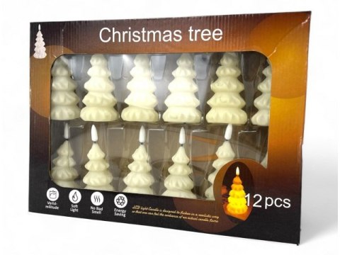 Świeczka led choinka imitacja wosku - 12cm 7309