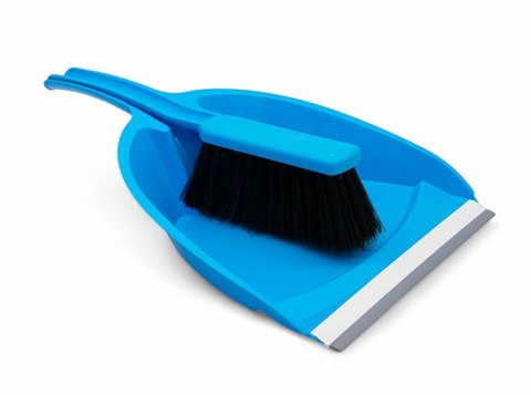 Szufelka z gumką + zmiotka NIEBIESKA Y-074
