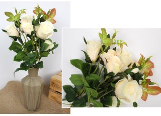 Bukiet RÓŻA wys. 40 cm 7 kwiatów (4-5 cm) i 3 pąki BIAŁA WD-115A