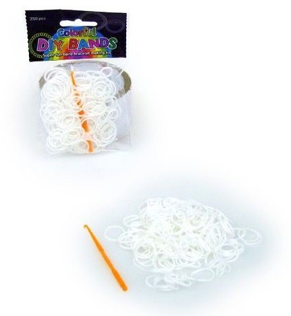 Gumki białe do warkoczyków 250szt. 620067R