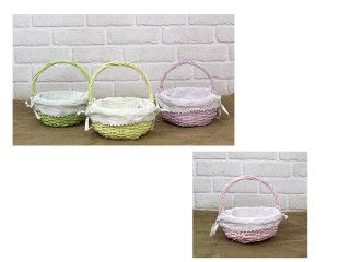 Koszyk wiklinowy z materiałem 20 x 20 x 10cm pastelowy mix CR19102-F-MIX4