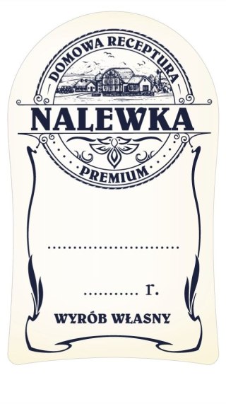 Naklejki na NALEWKI DOMOWA RECEPTURA PREMIUM 10szt. 55mm x 92mm