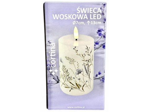 Świeczka led w obudowie z płomieniem - 13cm slc42556