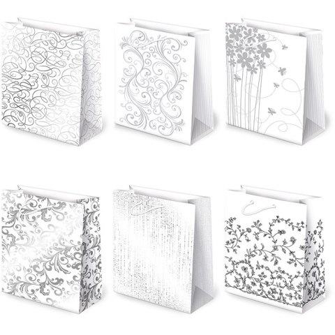 Torebki ozdobne 10szt. T-2 AVANTGARDE set 29 Białe 22,5 x 31,5 x 10,8cm