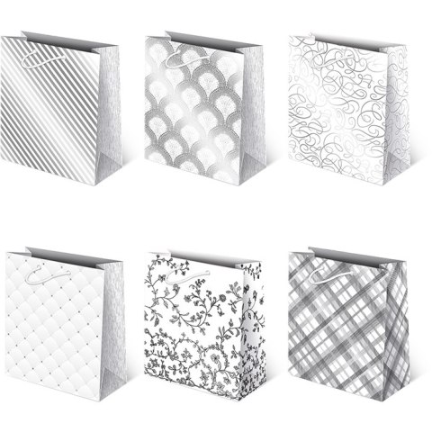 Torebki ozdobne 10szt. T-8 AVANTGARDE set 29 Białe 20 x 24 x 11 cm