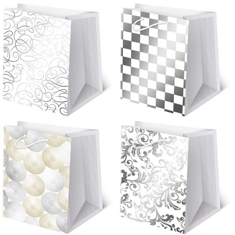 Torebki ozdobne 5szt. T-16 AVANTGARDE set 4 Białe 29 x 42 x 18,5cm