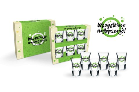 Zestaw 6 kieliszków 35ml green Wszystkiego najlepszego