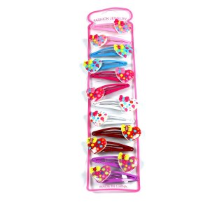 Zestaw spinek do włosów serduszko 12szt. B-1703