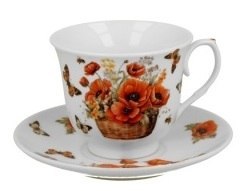Filiżanka 250ml. ze spodkiem kosze kwiatów MAKI