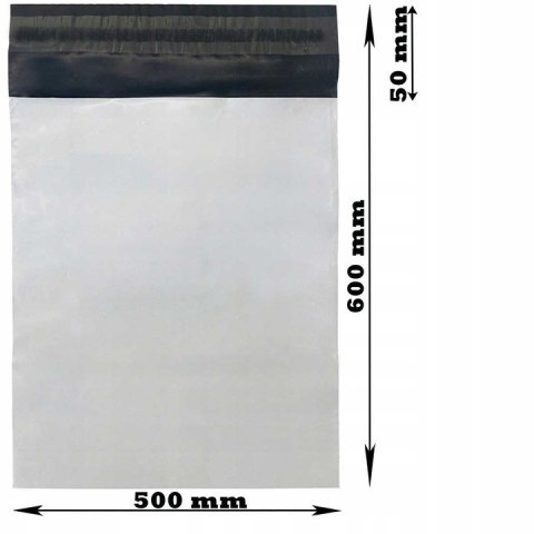 Foliopaki kurierskie Białe XL 500 x 600mm - 50 szt. 2344