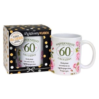 Kubek na 60 urodziny dla kobiety (róże) 3309-UR18-60