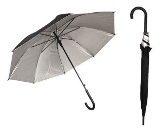 Parasol laska 8 drutów śr.95 , dł.70cm czarny ze srebrnym spodem SN55333