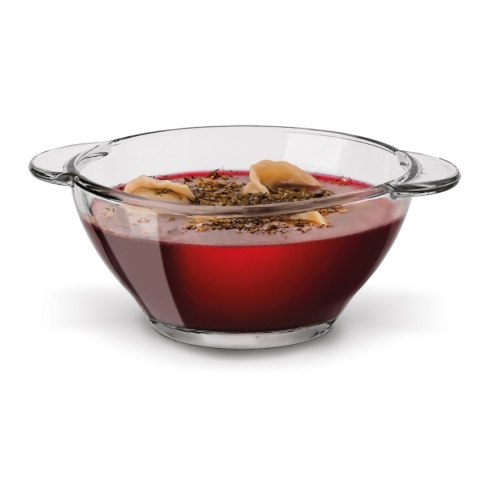 Bulionówka szklana miseczka do zup z 2 uchwytami