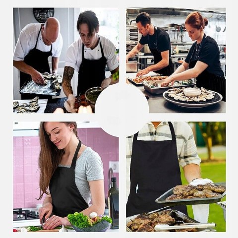Fartuch kuchenny ochronny gastronomiczny fartuszek wodoodporny czarny PID0442