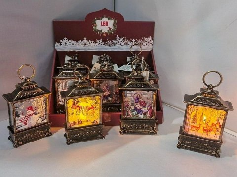Lampka ledowa lampion z motywem świątecznym