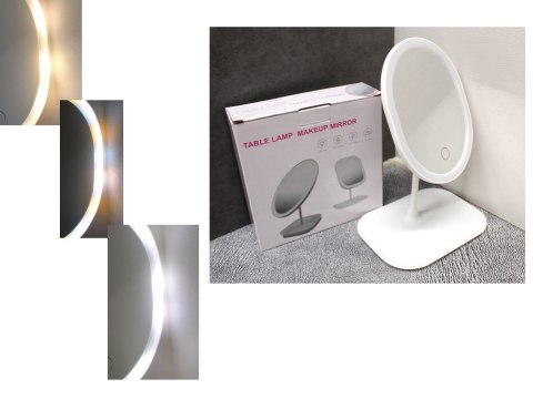 Lusterko, lustro led owalne 26 x 19 cm BIAŁE jednostronne ZYT-50503