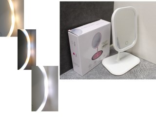 Lusterko lustro led prostokątne 28 x 18 cm BIAŁE jednostronne ZYT-50501