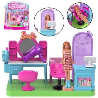 Mattel Mini Barbie Land lalka fryzjerka + ruchomy salon fryzjerski ZA6041 D