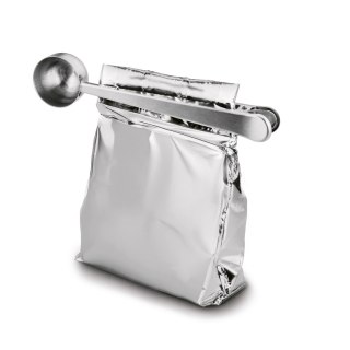 Miarka łyżeczka do kawy i herbaty z klipsem nierdzewna srebrna