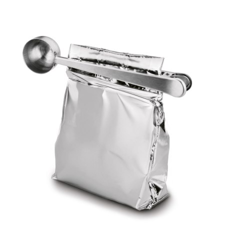 Miarka łyżeczka do kawy i herbaty z klipsem nierdzewna srebrna