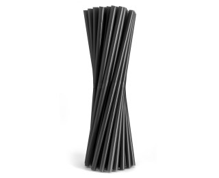 Słomki wielokrotnego użytku, czarne, 7,5 x 190 mm 200 szt. RW-CZ02
